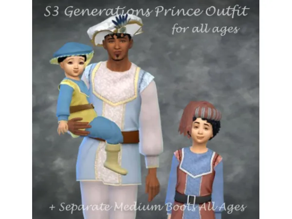 Maxis Match S3 Generations Prince Outfit for All Ages - The Sims 4 Custom Content