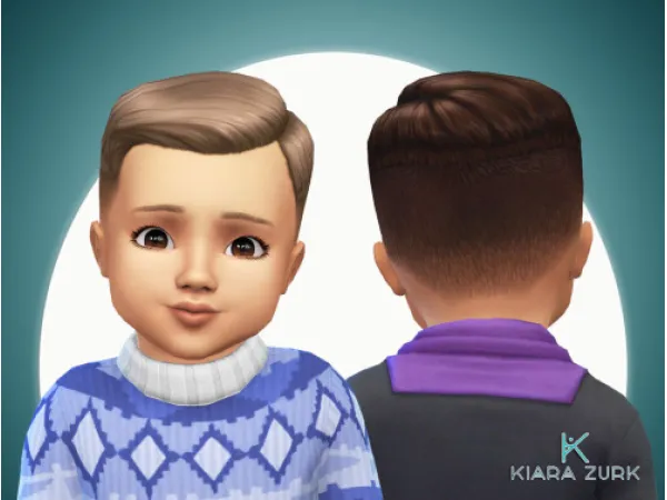 Maxis Match Short Crew Cut Side Part for Toddlers - The Sims 4 Custom Content