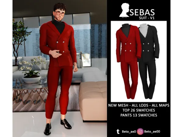 Alpha Sebas (SET V1) by Beto - The Sims 4 Custom Content