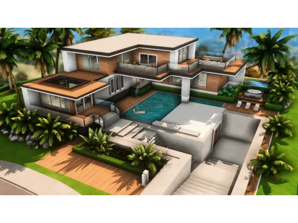 Maxis Match NO Modern Mansion by plumbobkingdom - The Sims 4 Custom Content