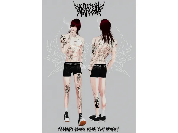 Mix siluman tattoos by simsfinds - The Sims 4 Custom Content
