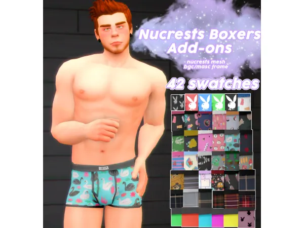 Maxis Match Nucrests Boxers Add ons by CreamLatteDream - The Sims 4 Custom Content