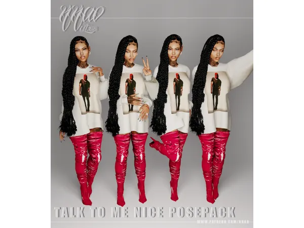 Mix NNAO Talk To Me Nice Posepack by NNAO - The Sims 4 Custom Content