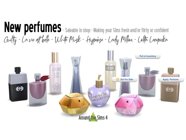 Maxis Match Around New (functional) perfumes - The Sims 4 Custom Content