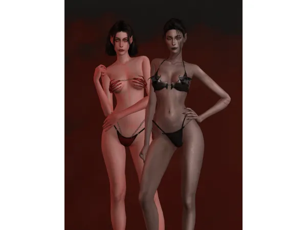 Alpha Demonic lingerie set by plazasims - The Sims 4 Custom Content
