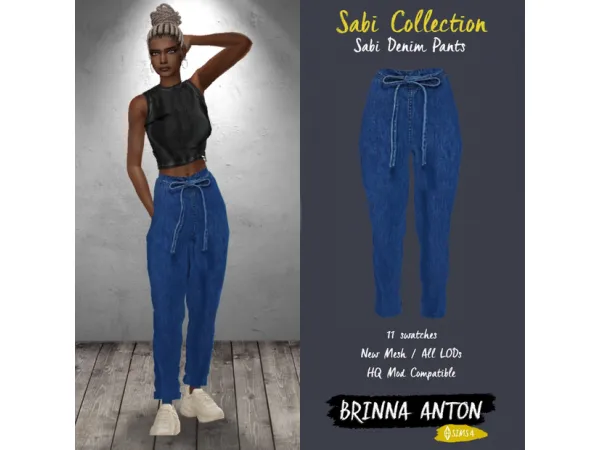 Alpha SABI COLLECTION Sabi Denim Pants by simsfinds - The Sims 4 Custom Content