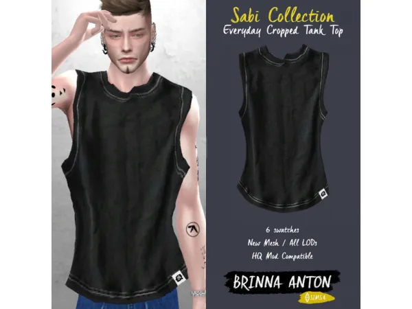 Alpha SABI COLLECTION Everyday Cropped Tank Top by Brinna Anton - The Sims 4 Custom Content