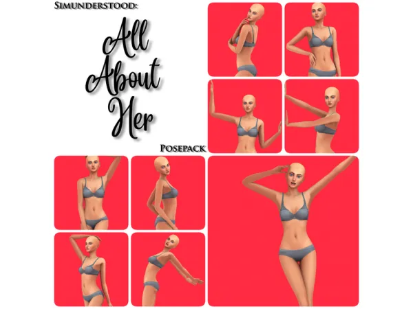 Mix ALL ABOUT HER POSEPACK - The Sims 4 Custom Content