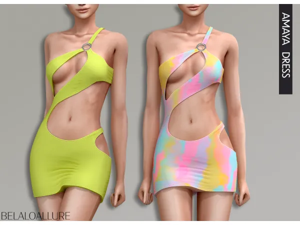 Alpha Amaya dress by simsfinds - The Sims 4 Custom Content