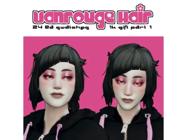 Maxis Match VANROUGE HAIR by cyberkhaos - The Sims 4 Custom Content