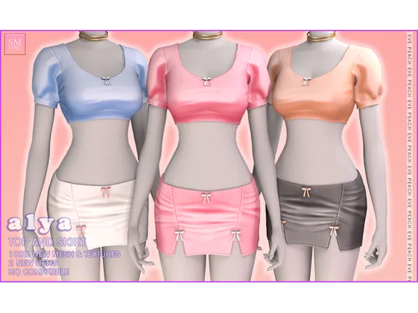 Alpha Alya Top And Skirt Set - The Sims 4 Custom Content