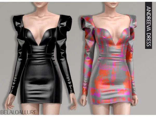 Alpha Andreeva_dress by Belaloallure_ - The Sims 4 Custom Content