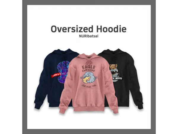 Alpha [NURI] M Oversized Hoodie - The Sims 4 Custom Content