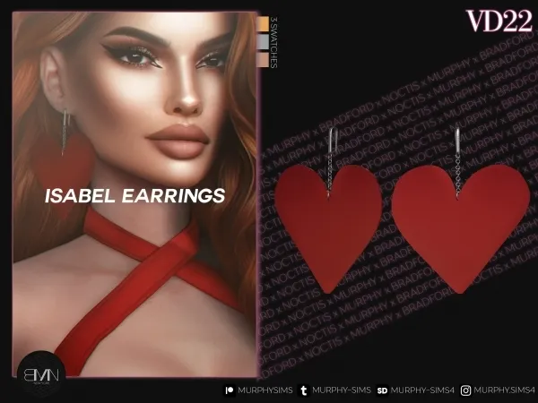 Alpha Isabel Earrings - The Sims 4 Custom Content