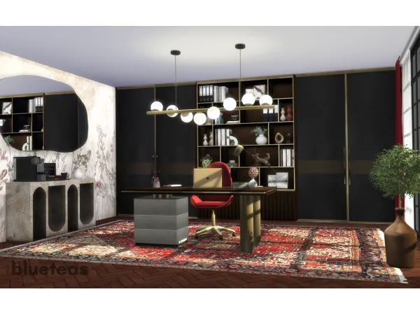 Alpha Heron Office Set by blueteas - The Sims 4 Custom Content