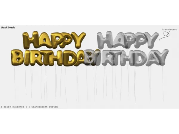 Alpha Happy Birthday Ballons Decor by BackTrack - The Sims 4 Custom Content