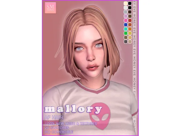 Maxis Match Mallory AF Hair - The Sims 4 Custom Content