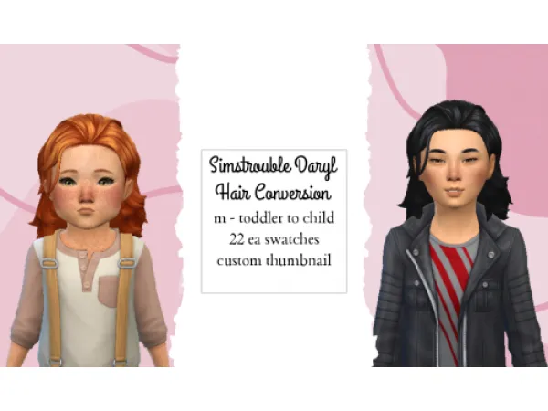 Maxis Match Simstrouble Daryl Hair Conversion - The Sims 4 Custom Content