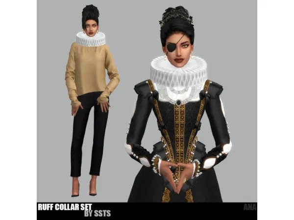 Mix RUFF COLLAR SET by SSTS - The Sims 4 Custom Content