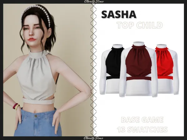 Alpha Sasha Top Child - The Sims 4 Custom Content