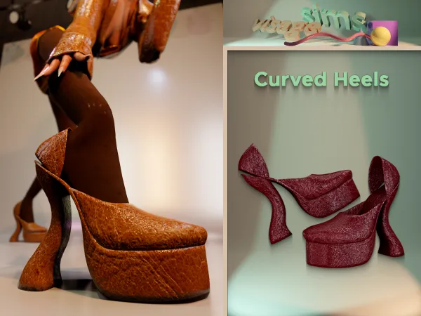 Alpha curved heels by v1s4g3 - The Sims 4 Custom Content