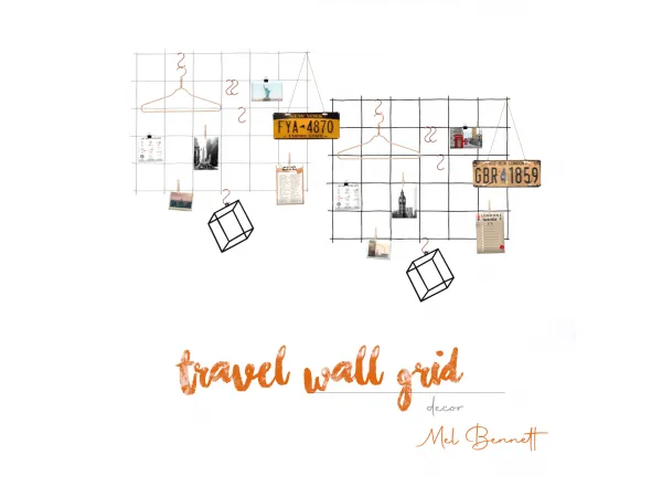 Alpha Travel Wall Grid - The Sims 4 Custom Content