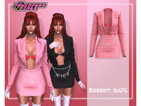 Alpha PPG COLLECTION BLOSSOM OUTFIT by simsfinds - The Sims 4 Custom Content
