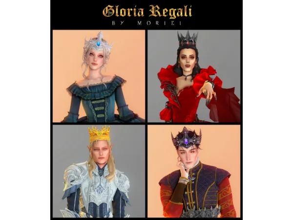 Mix GLORIA REGALI 3 crowns 2 smaller size crowns - The Sims 4 Custom Content