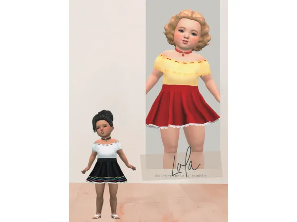 Alpha Lola Dress Ribbon by Daisy Pixels - The Sims 4 Custom Content