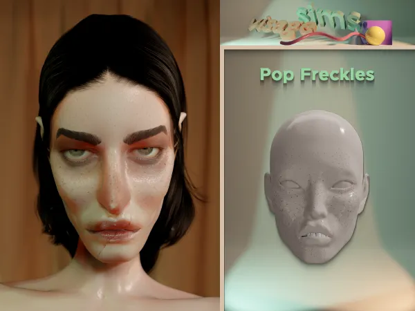 Alpha Pop Freckles - The Sims 4 Custom Content