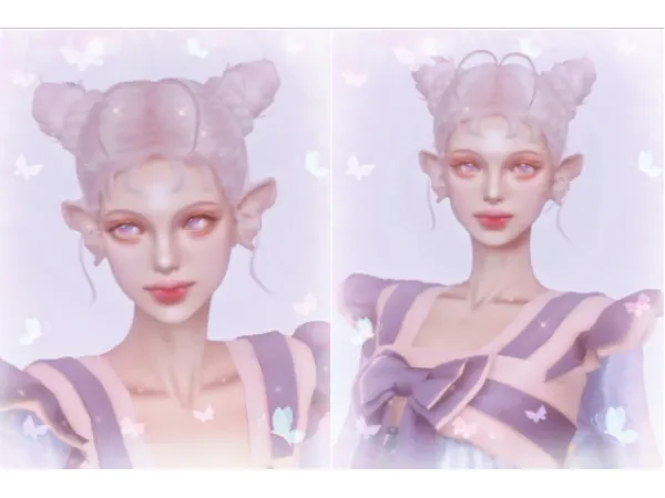 Alpha Ears Preset Butterfly by [ECCEN] - The Sims 4 Custom Content