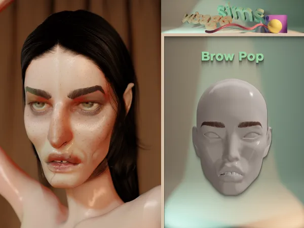 Alpha Brow Pop - The Sims 4 Custom Content