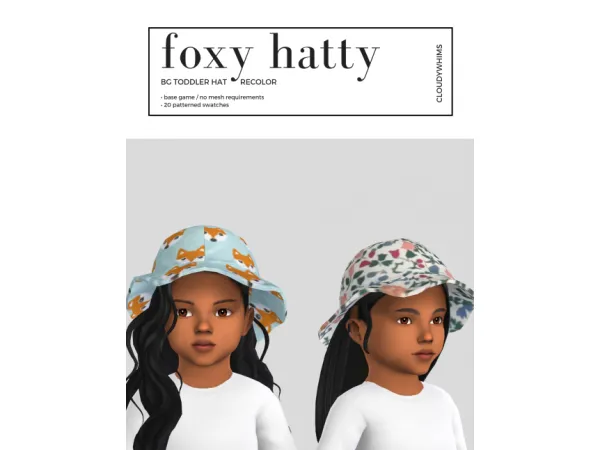 Maxis Match foxy hatty base game recolor - The Sims 4 Custom Content