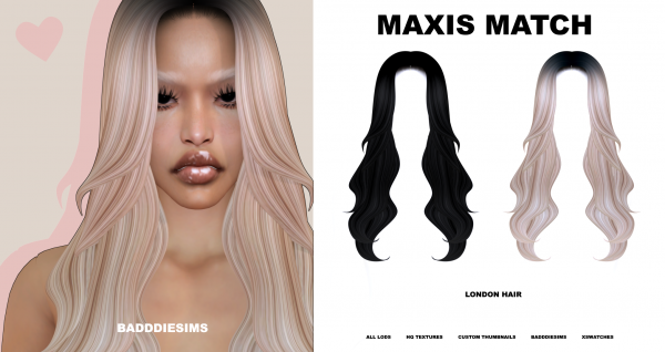 Mix LONDON HAIR by simsfinds - The Sims 4 Custom Content