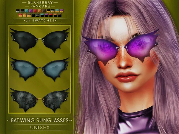Alpha BAT WING SUNGLASSES UNISEX - The Sims 4 Custom Content