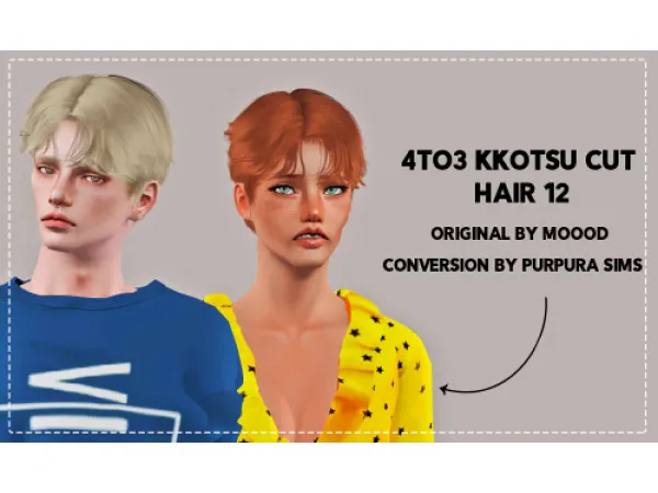 4to3 Kkotsu Cut Hair 12 by Purpura Sims - The Sims 3 Custom Content