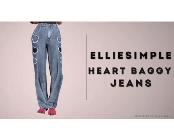 Elliesimple Heart Baggy Jeans - The Sims 3 Custom Content