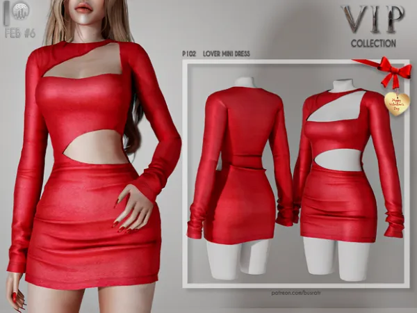 Alpha LOVER MINI DRESS P102 tr by busratr - The Sims 4 Custom Content