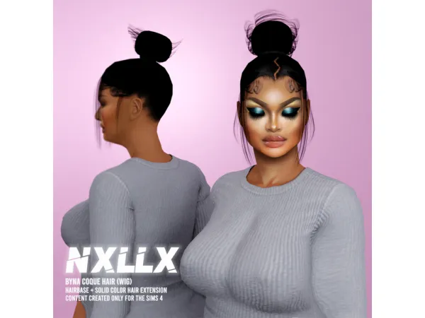 Alpha BYNA COQUE HAIR (wig) by simsfinds - The Sims 4 Custom Content