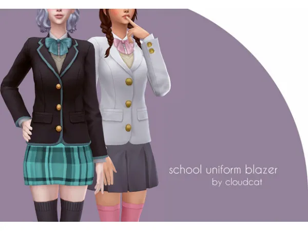 Maxis Match School Uniform Blazer by cloudcat - The Sims 4 Custom Content