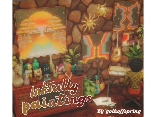 Maxis Match gothoffspring inktally paintings - The Sims 4 Custom Content