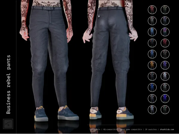 Alpha Business rebel pants by shushilda - The Sims 4 Custom Content