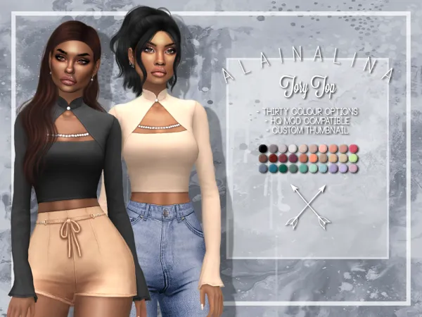 Maxis Match Tory Top - The Sims 4 Custom Content