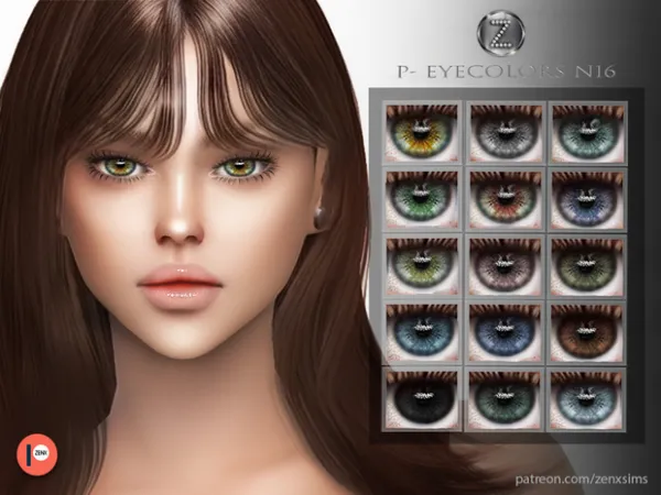Alpha P EYECOLORS N16 by ZENX - The Sims 4 Custom Content