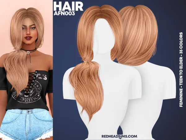 Alpha AF HAIR N003 - The Sims 4 Custom Content
