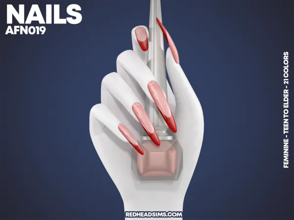 Alpha AF NAILS N019 - The Sims 4 Custom Content