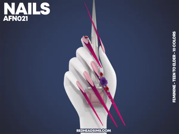 Alpha AF NAILS N021 - The Sims 4 Custom Content