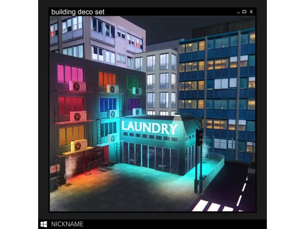 Alpha building deco set by give me a nickname - The Sims 4 Custom Content