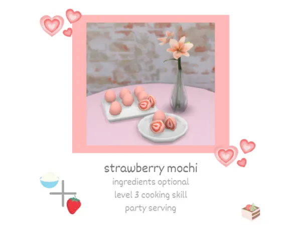 Maxis Match strawberry mochi by Littlbowbub - The Sims 4 Custom Content