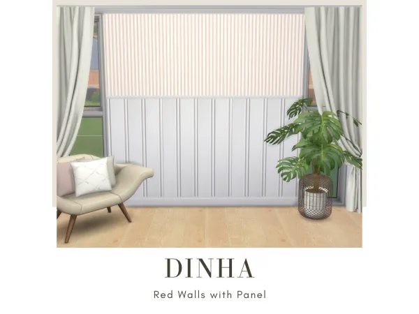 Maxis Match Red Wall with Panel - The Sims 4 Custom Content